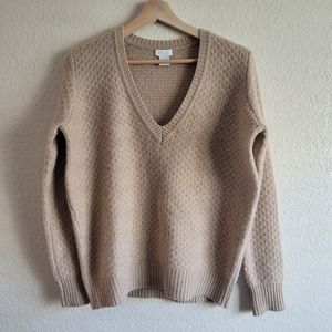 Oats Cashmere v neck waffle knit sweater size small